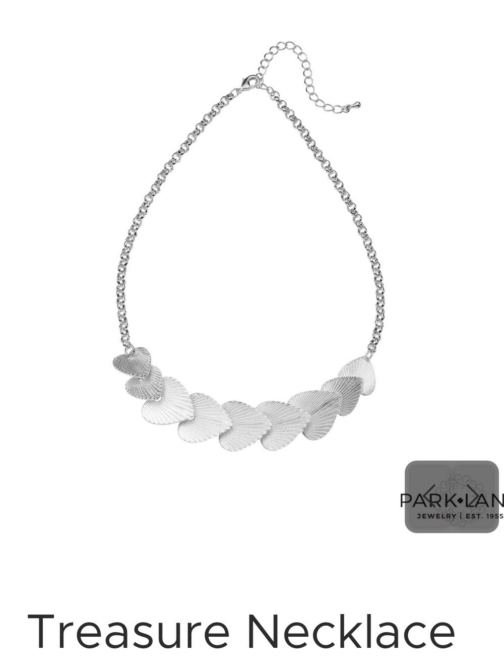 Park Lane Silver Ripple Heart Necklace
